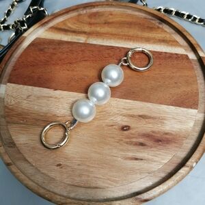 LARGE size pearl bag strap extension charm